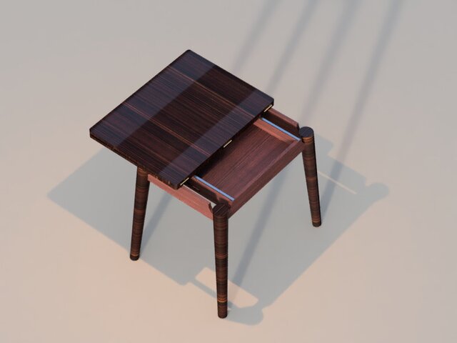 3D model of Foldable and movable  table with storage