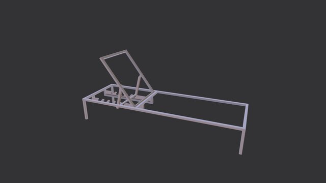 3D model of Modern Adjustable Sun Lounger / Outdoor Daybed Assembly