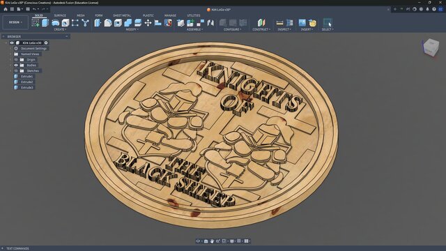 3D model of Multi-Level Relief Medallion - Vector Art to Full CAM
