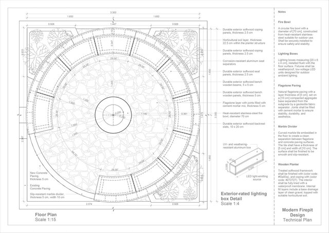 3D model of Technical Firepit Design