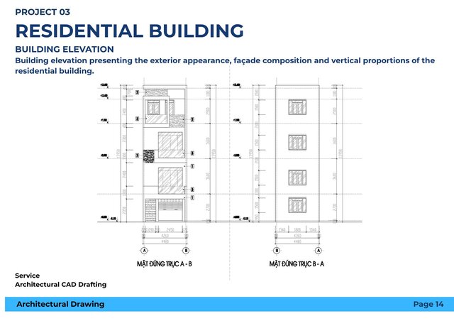 3D model of Residential Building – Architectural Design (Floor Plan, Elevation, Section)
