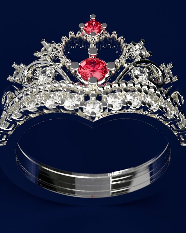 Crown and tiara rings with prong-set stones – image 3 of 3
