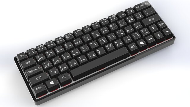 3D model of Bilingual Compact Mechanical Keyboard – SolidWorks Product Design