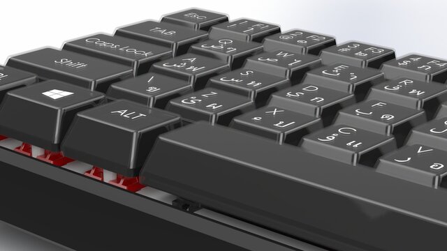 3D model of Bilingual Compact Mechanical Keyboard – SolidWorks Product Design