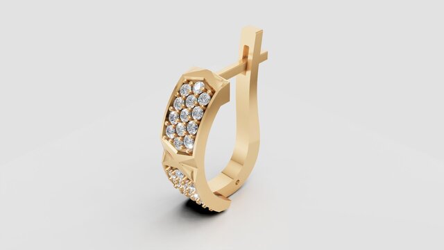 3D model of Elegant Ring & Earring Jewelry Set