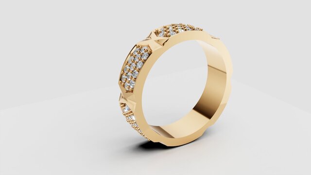 3D model of Elegant Ring & Earring Jewelry Set