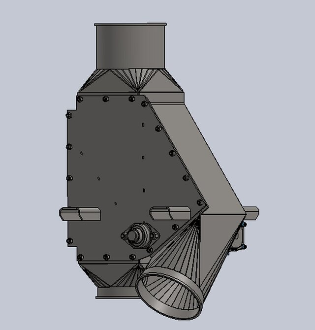 6-Inch Actuated Dust Diverter – Mechanical CAD Design