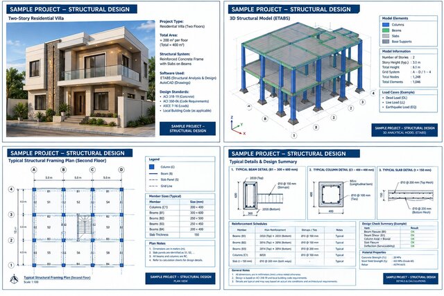 3D model of Multi-Story Commercial Building – Architectural & Structural Design