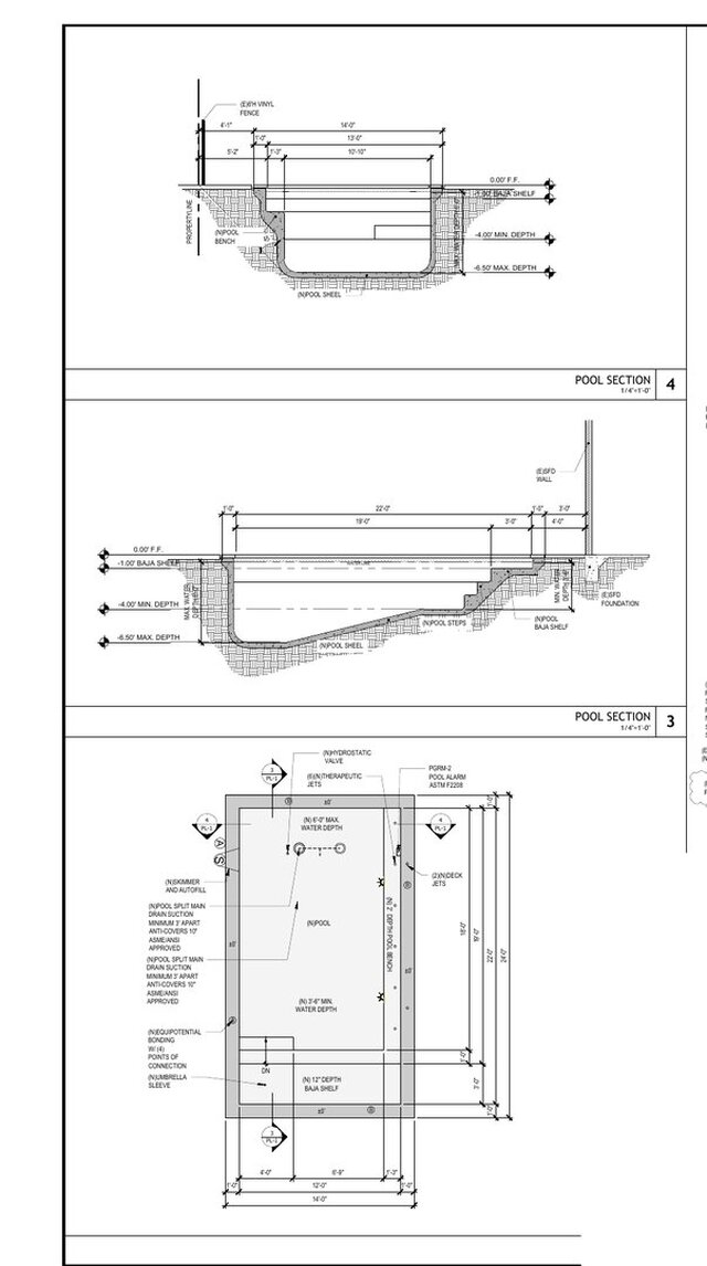 3D model of Residential Pool Permit Plans | Site & Retaining Wall Coordination