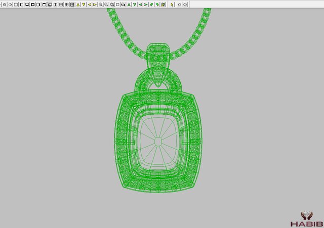 3D model of Luxury Blue Gemstone Pendant – Manufacturing-Ready Jewellery CAD
