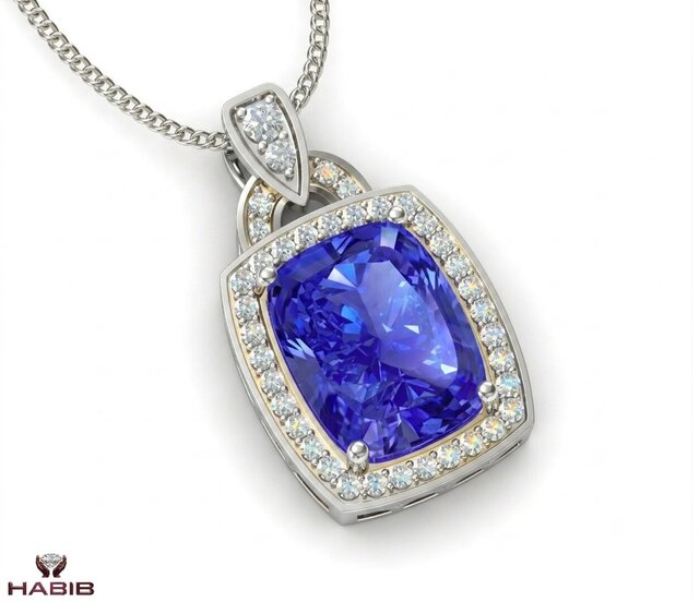 Luxury Blue Gemstone Pendant – Manufacturing-Ready Jewellery CAD