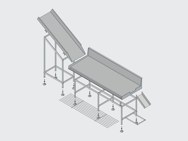 Sanitary Inspection Table with Transfer Chute - Stainless Steel AISI 304 – image 2 of 4
