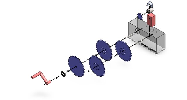 3D model of Hand Crank Generator
