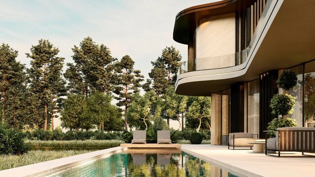 Aye Villa, Kyrenia | Curved-Roof Family Villa with Pool and Garden Pavilion – image 1 of 5