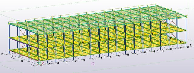 3D model of Large-Scale Office Building– Structural Steel Detailing