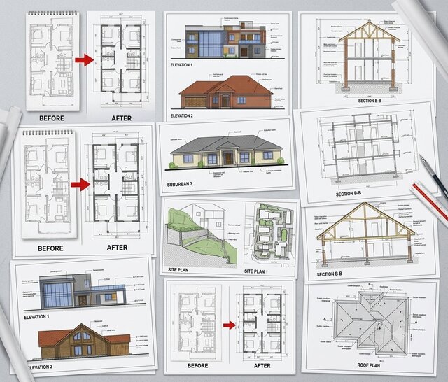 3D model of Professional architectural floor plans and 2d house designs in autocad