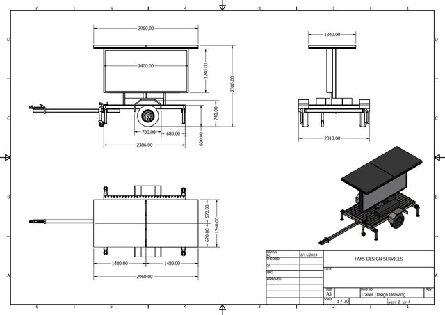 FRAME ASSEMBLY DRAWING FOR A TRAILERSCREEN – image 3 of 3