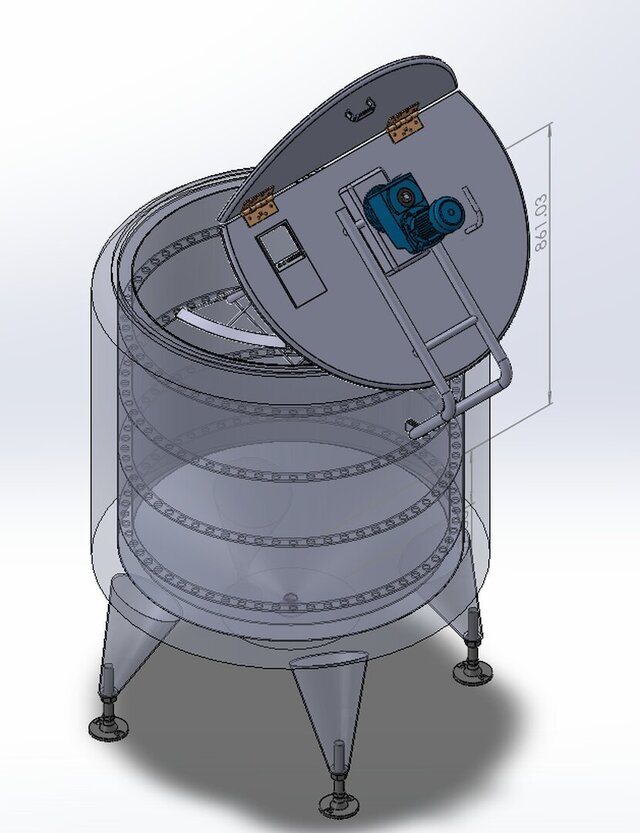 3D model of Industrial Mixing Tank — SOLIDWORKS Mechanical Design