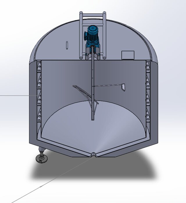 3D model of Industrial Mixing Tank — SOLIDWORKS Mechanical Design