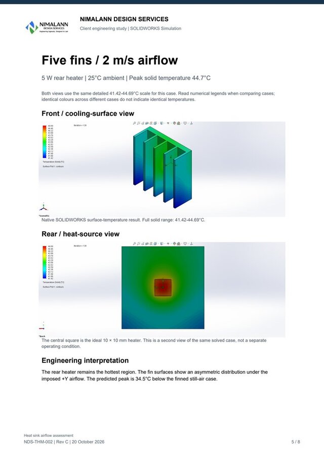 Heat Sink Airflow | SOLIDWORKS Thermal Study – image 3 of 3