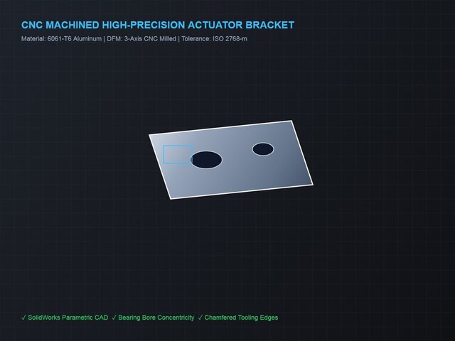 3D model of CNC Machined High-Precision Actuator Bracket