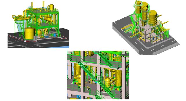 As-built 3D model of a cement plant from laser scanning (Scan to BIM / Scan to Plant) – image 3 of 4