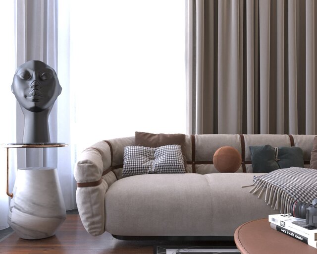 Modern Living Room Top-View Render & Flooring Detailing – image 4 of 4