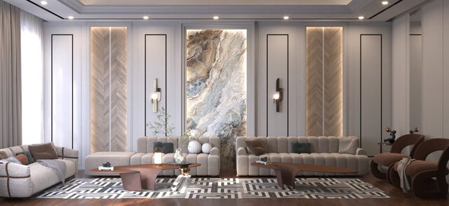 Modern Living Room Top-View Render & Flooring Detailing – image 2 of 4