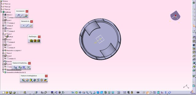 3D model of Piston head of a 2-stroke engine