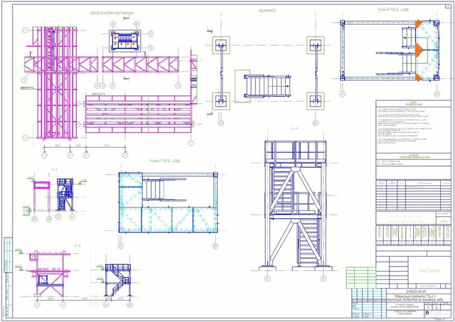 3D model of Industrial Steel Service Platform Design