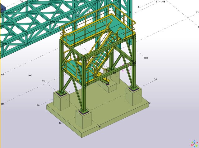 3D model of Industrial Steel Service Platform Design