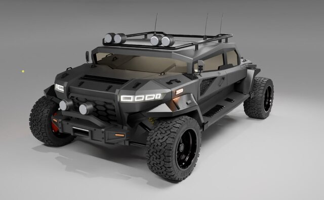 3D design of an AI-generated car model