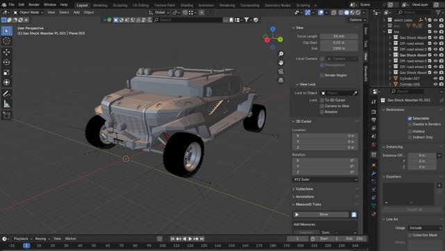 3D model of 3D design of an AI-generated car model