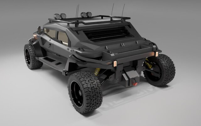 3D model of 3D design of an AI-generated car model