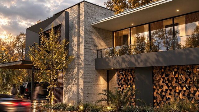 Aura House, Herat | Two-Storey Villa with Folded Steel Canopy and Timber Screens – image 3 of 4