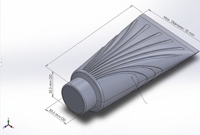 3D model of Cosmetic Packaging CAD Design: 150ml Tube in SolidWorks