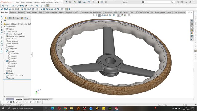 3D model of Steering Wheel | Mechanical & Surface Design