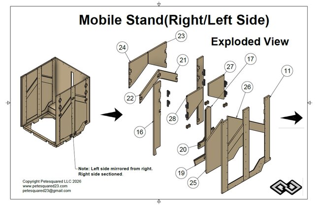3D model of Mobile Bandsaw Stand – 3D CAD Design & 2D Technical Drawing