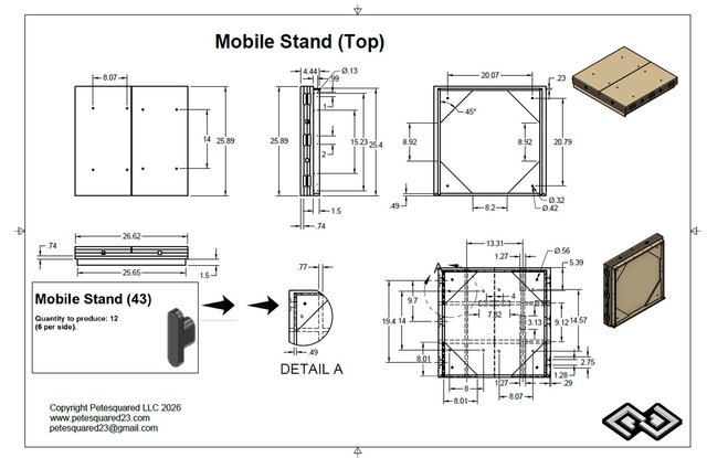 3D model of Mobile Bandsaw Stand – 3D CAD Design & 2D Technical Drawing