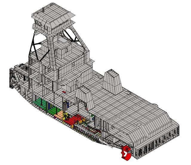 River Tugboat Machinery Arrangement Design