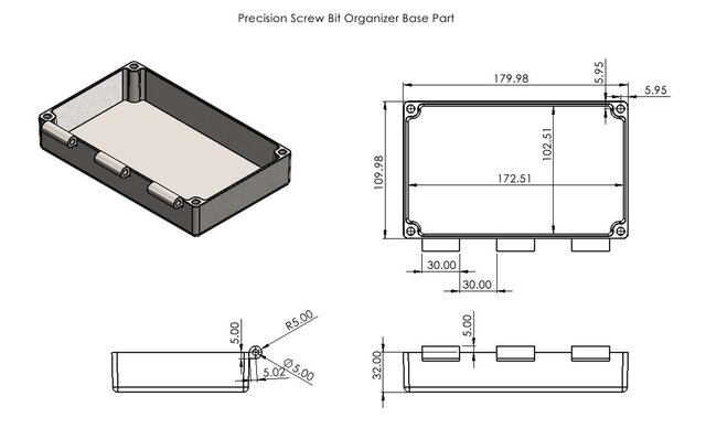 3D model of Precision Screw Bit Organizer | Mechanical Product Design Portfolio