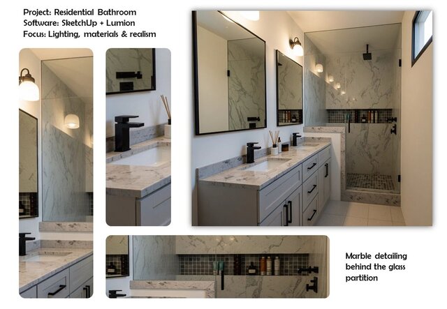 3D model of Modern Bathroom Visualization | SketchUp + Lumion RENDER