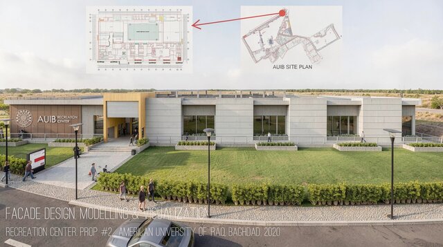 AUIB Campus – Recreation Center Facade Design & 3D Visualization