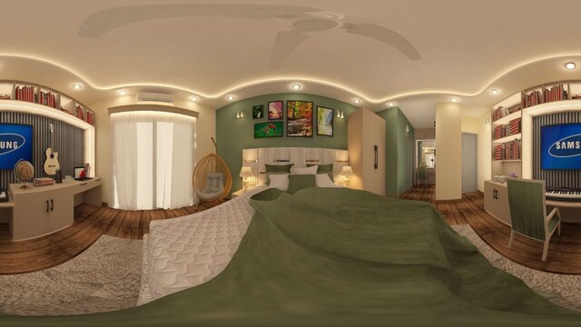 3D model of Modern Bedroom Interior Design 3D Wooden Flower Pot Model Office Workspace Design Kitchen Cabinet Design
