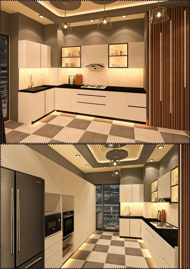 3D model of Modern Bedroom Interior Design 3D Wooden Flower Pot Model Office Workspace Design Kitchen Cabinet Design