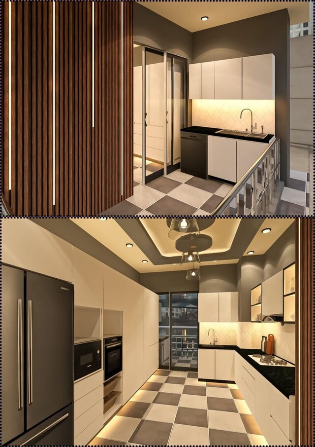 3D model of Modern Bedroom Interior Design 3D Wooden Flower Pot Model Office Workspace Design Kitchen Cabinet Design