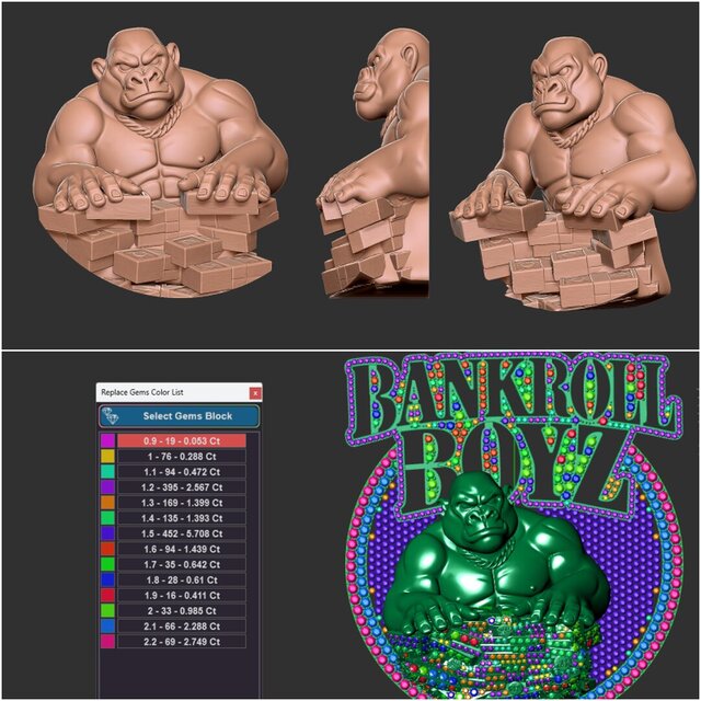 3D model of Bespoke Hip hop diamond pendants, Ring  and every sculpting artical