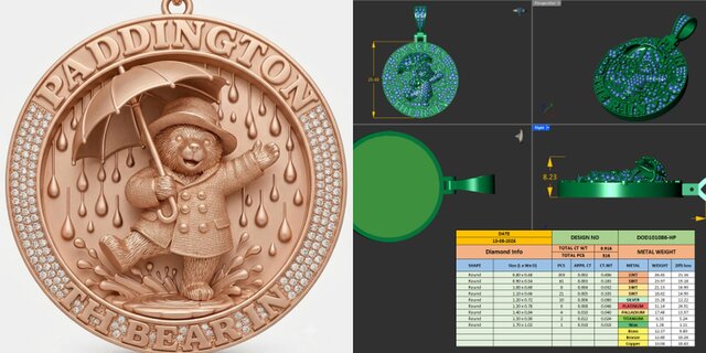 3D model of Bespoke Hip hop diamond pendants, Ring  and every sculpting artical