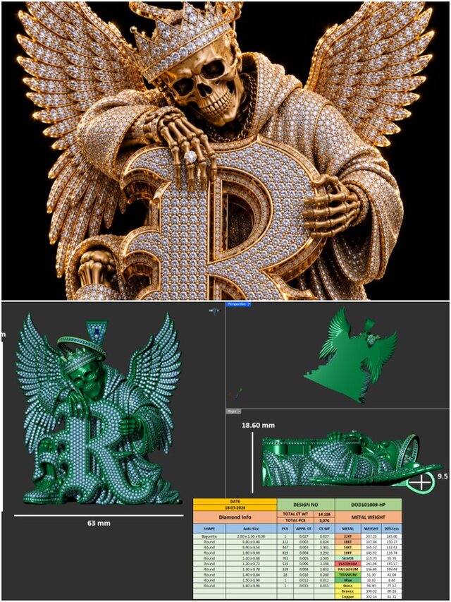 Bespoke Hip hop diamond pendants, Ring  and every sculpting artical