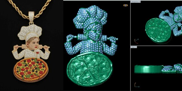 3D model of Bespoke Hip hop diamond pendants, Ring  and every sculpting artical